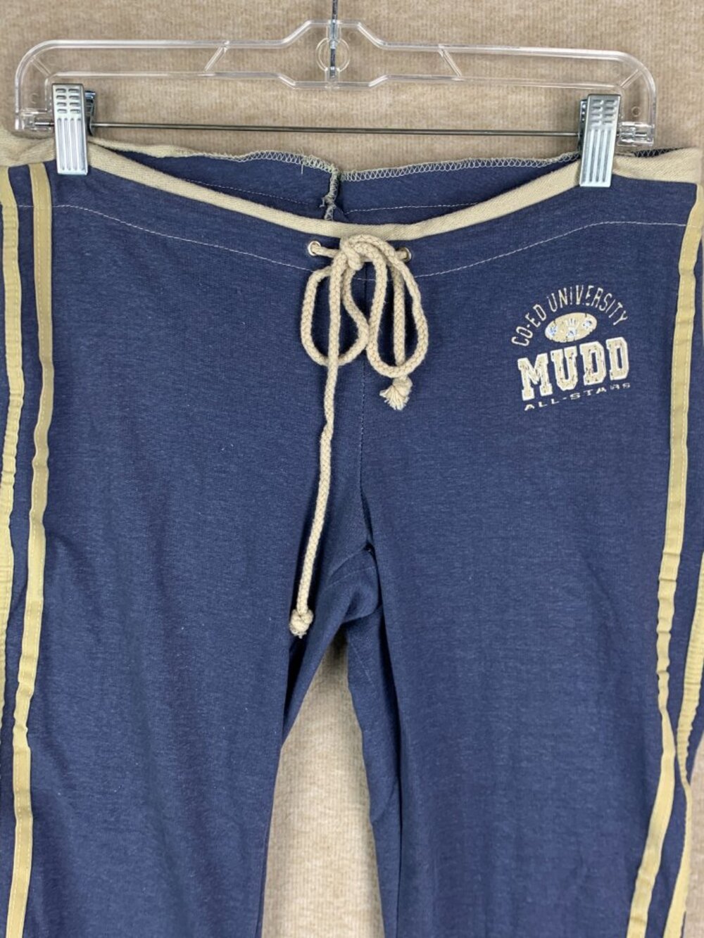 VTG Y2k Mudd Sweatpants L Low Ris Wide Leg Flare Stripe Yoga Mcbling 2000s Track - Picture 2 of 13